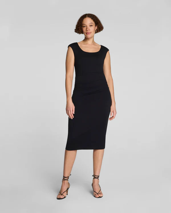 Spanx Scoop Neck Midi Dress Black / S