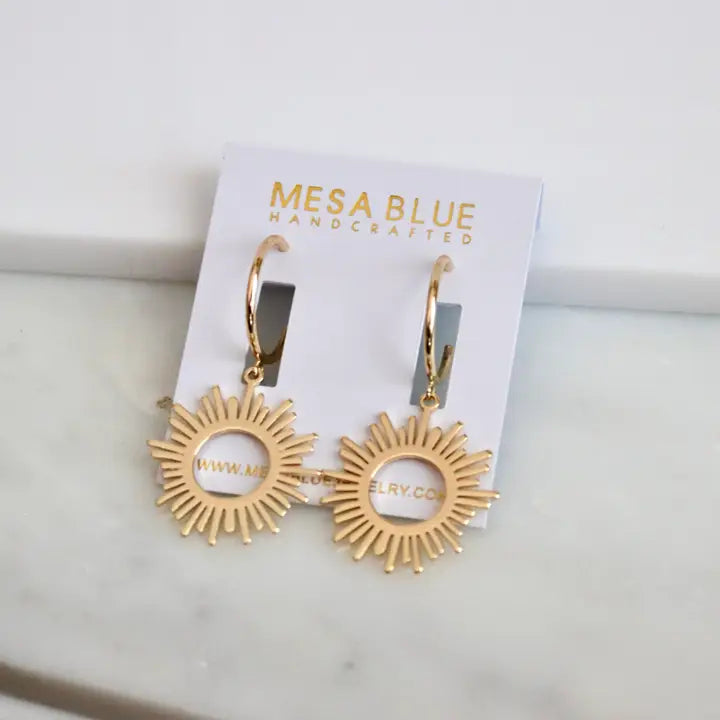 MESA BLUE SUN HOOP EARRINGS