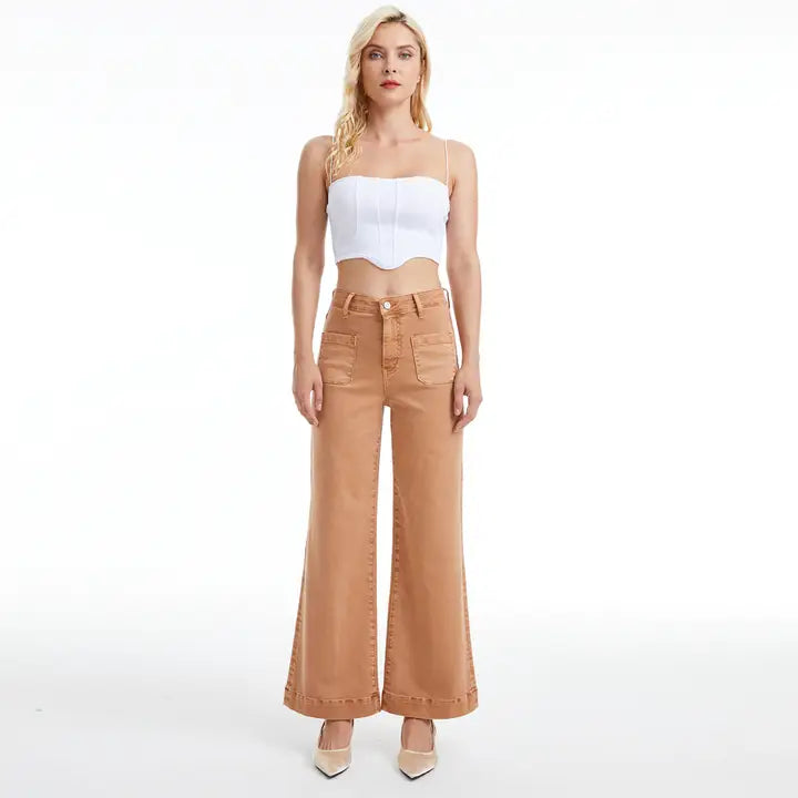 BAYEAS WIDE LEG TWILL PANTS