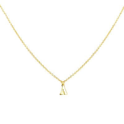 GOLD PLATED BLOCK LETTER INITIAL NECKLACE