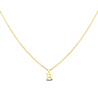 GOLD PLATED BLOCK LETTER INITIAL NECKLACE