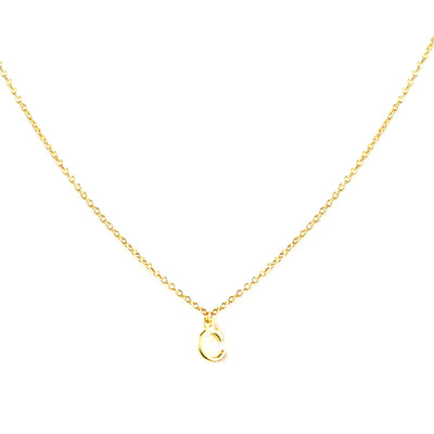 GOLD PLATED BLOCK LETTER INITIAL NECKLACE