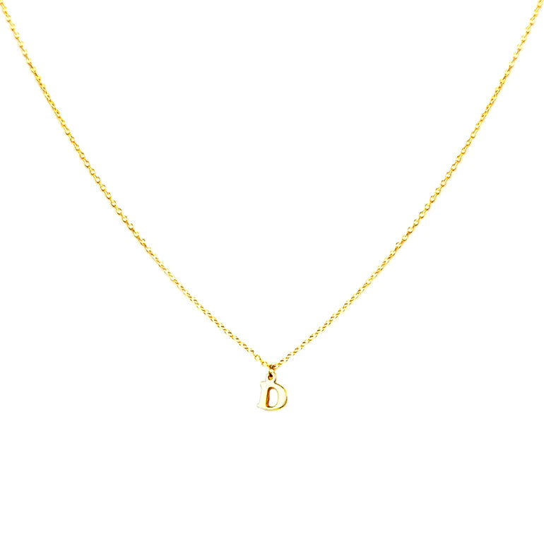 GOLD PLATED BLOCK LETTER INITIAL NECKLACE