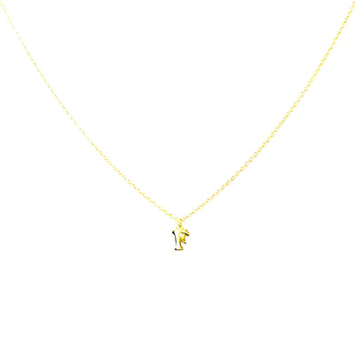 GOLD PLATED BLOCK LETTER INITIAL NECKLACE