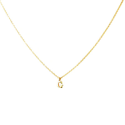 GOLD PLATED BLOCK LETTER INITIAL NECKLACE