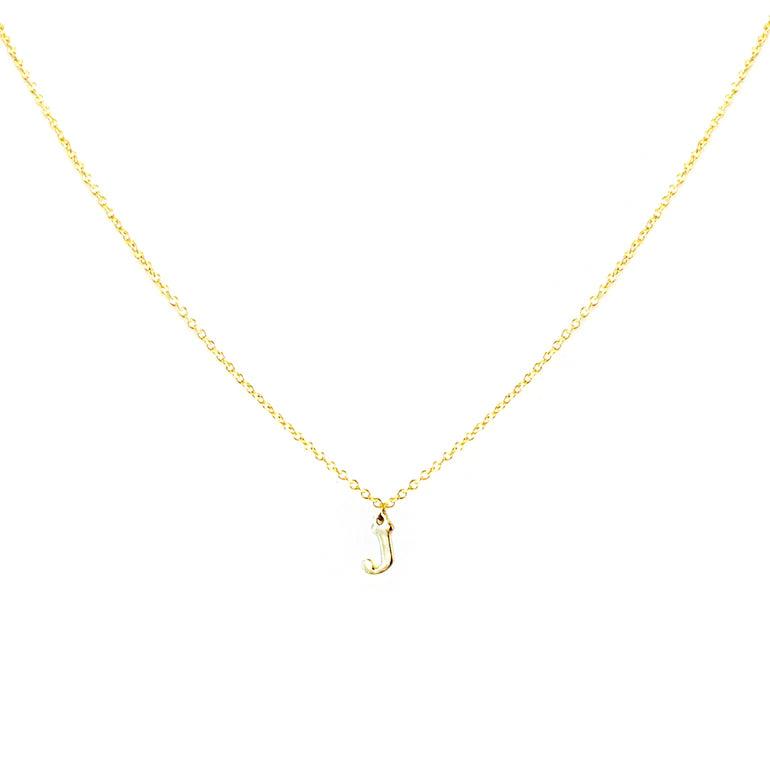 GOLD PLATED BLOCK LETTER INITIAL NECKLACE