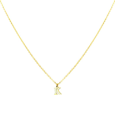 GOLD PLATED BLOCK LETTER INITIAL NECKLACE