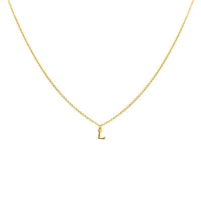 GOLD PLATED BLOCK LETTER INITIAL NECKLACE