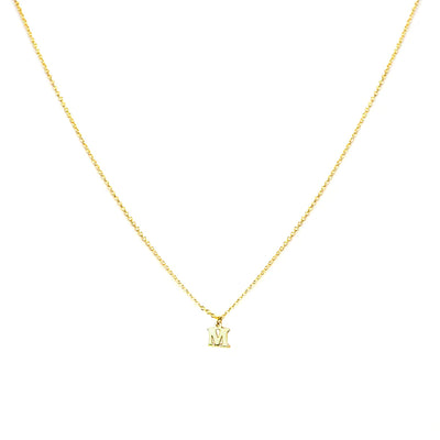 GOLD PLATED BLOCK LETTER INITIAL NECKLACE