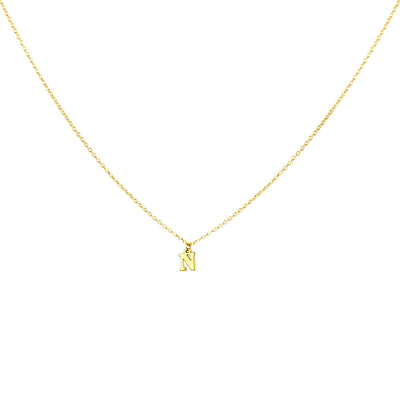 GOLD PLATED BLOCK LETTER INITIAL NECKLACE