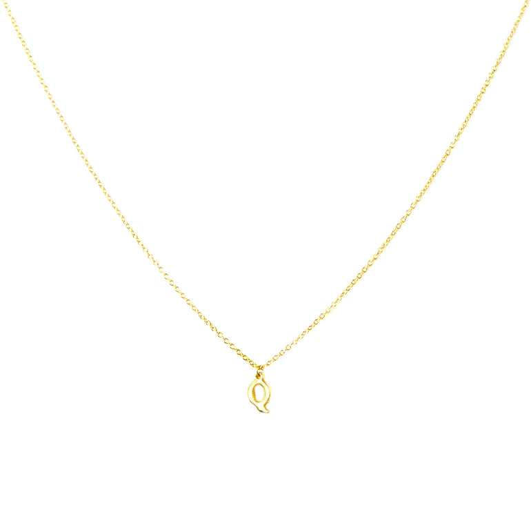 GOLD PLATED BLOCK LETTER INITIAL NECKLACE