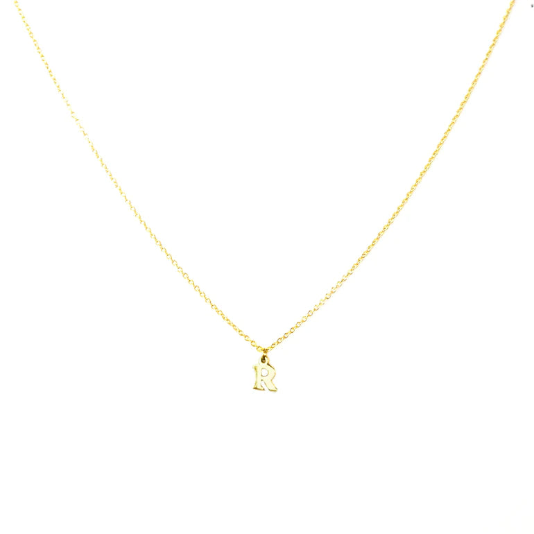 GOLD PLATED BLOCK LETTER INITIAL NECKLACE