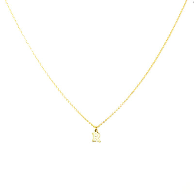 GOLD PLATED BLOCK LETTER INITIAL NECKLACE