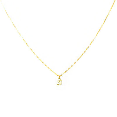 GOLD PLATED BLOCK LETTER INITIAL NECKLACE