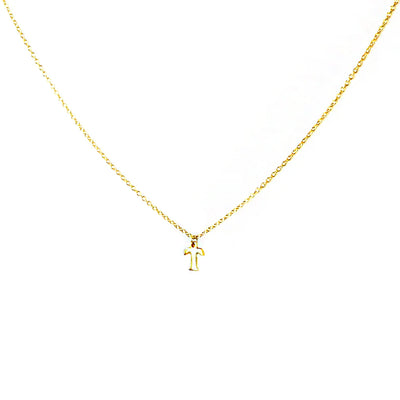 GOLD PLATED BLOCK LETTER INITIAL NECKLACE