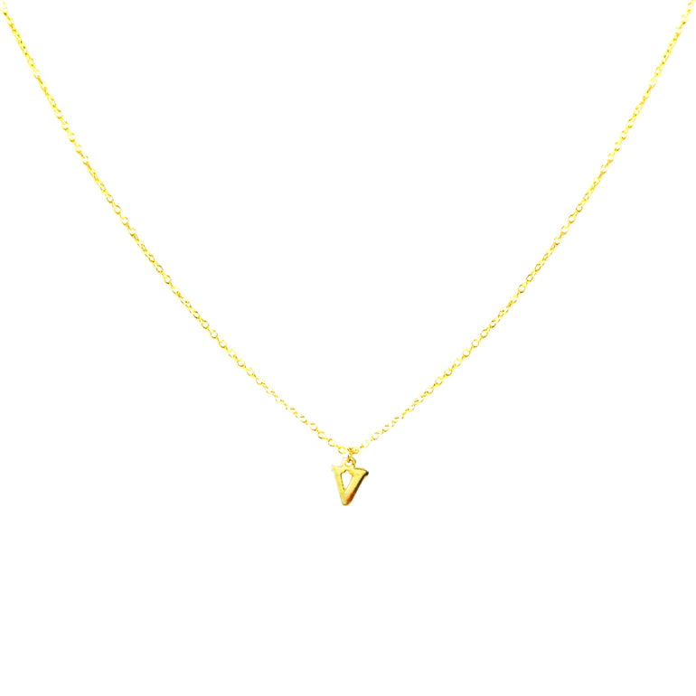 GOLD PLATED BLOCK LETTER INITIAL NECKLACE