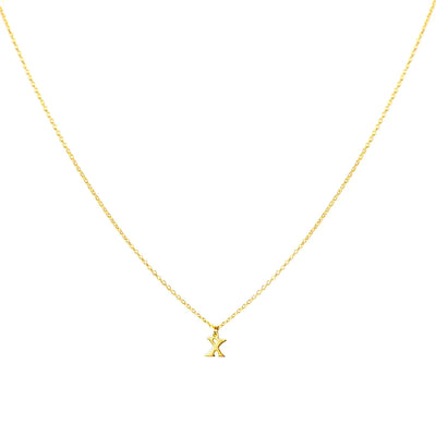 GOLD PLATED BLOCK LETTER INITIAL NECKLACE