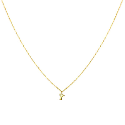 GOLD PLATED BLOCK LETTER INITIAL NECKLACE