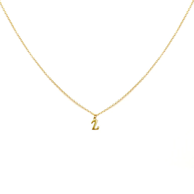 GOLD PLATED BLOCK LETTER INITIAL NECKLACE