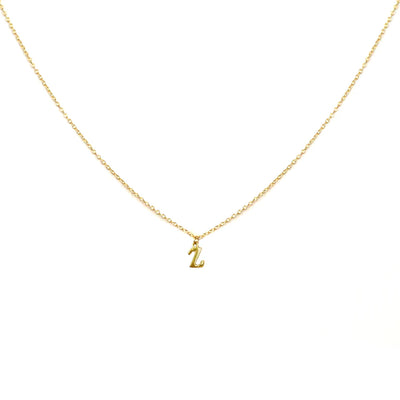 GOLD PLATED BLOCK LETTER INITIAL NECKLACE