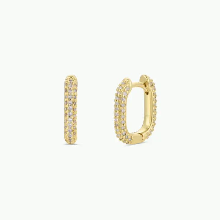 JAXKELLY GOLD PAVE HOOP