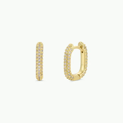 JAXKELLY GOLD PAVE HOOP