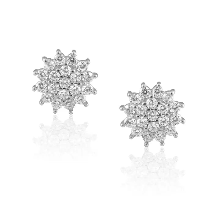 SAHIRA SILVER FLORA STUDS