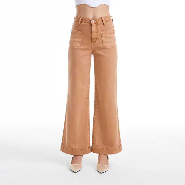 BAYEAS WIDE LEG TWILL PANTS