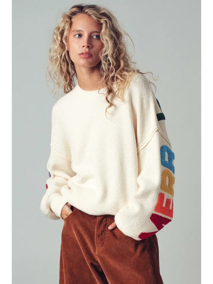 URBAN DAIZY MERRY CHRISTMAS KNIT SWEATER