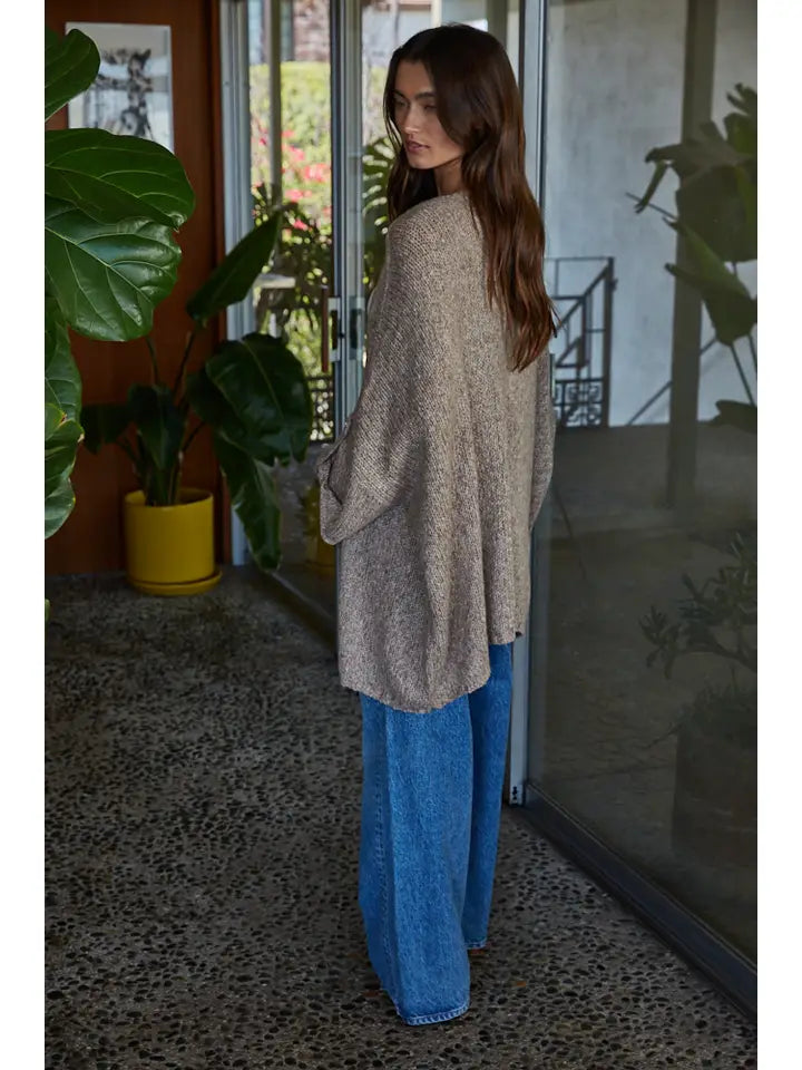 BY TOGETHER 3/4 SLV OPEN FRONT CARDIGAN