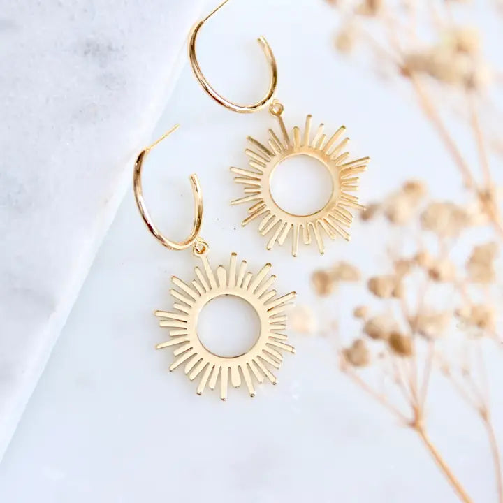 MESA BLUE SUN HOOP EARRINGS