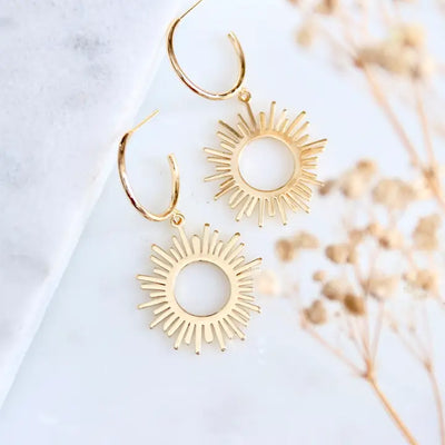 MESA BLUE SUN HOOP EARRINGS