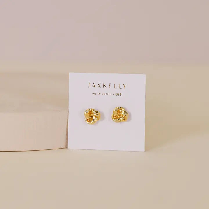 JAXKELLY PETITE GOLD KNOT EARRING