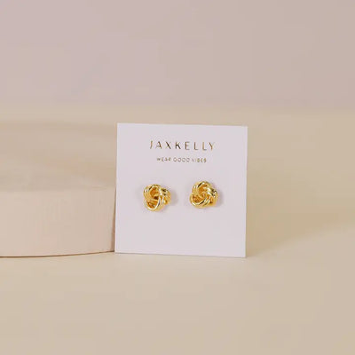 JAXKELLY PETITE GOLD KNOT EARRING