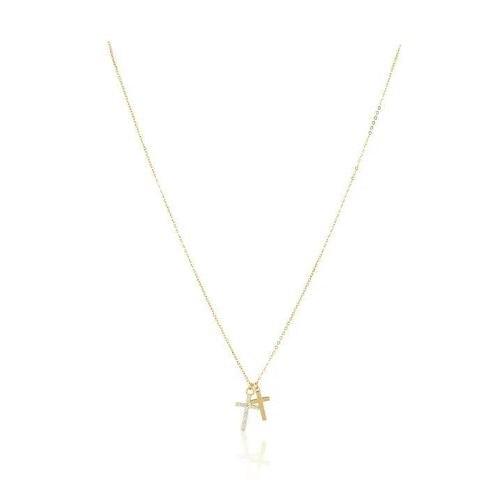 SAHIRA DOUBLE CROSS NECKLACE