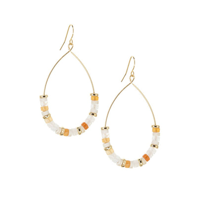 MARLYN SCHIFF WITH STONES TEARDROP EARRING