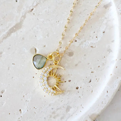 MESA BLUE LABRADORITE CELESTIAL NECKLACE