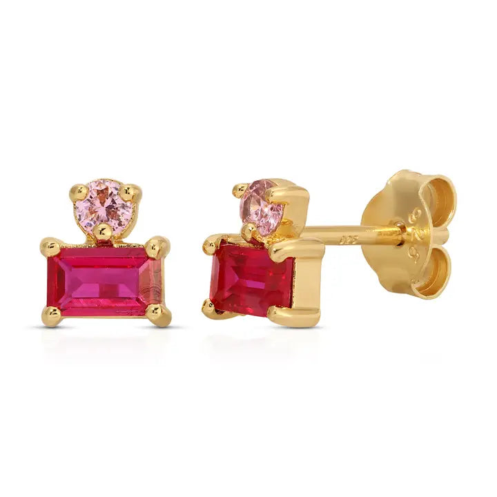 JURATE CLEO BAGUETTE STUD EARRINGS