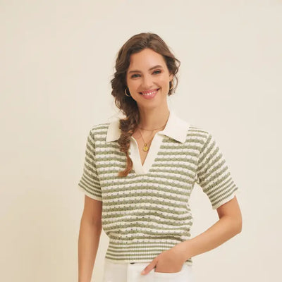 IN FEBRUARY STRIPE SWEATER TOP