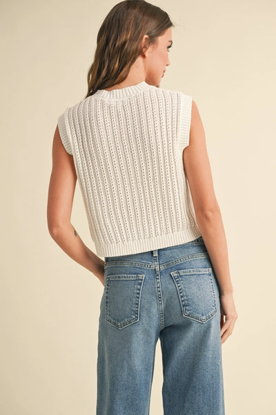 BUTTON DOWN CROCHET VEST