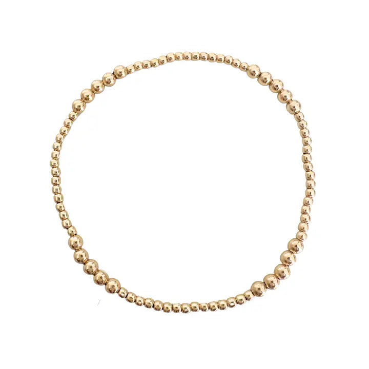 ERIN GRAY HAMPTONS 14K 7" GOLD FILLED BEADED BRACELET