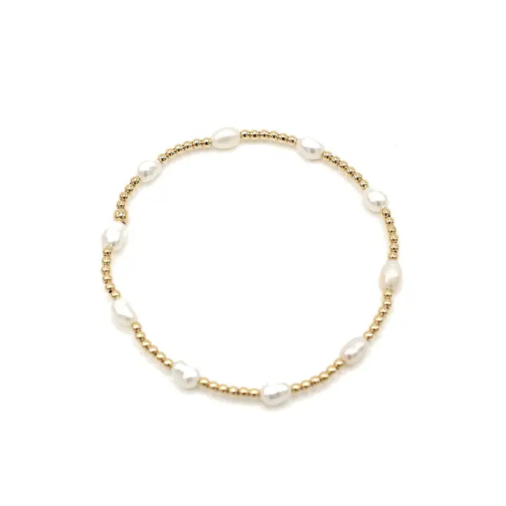 ERIN GRAY PETITE PATTERNED RICE PEARL BRACELET