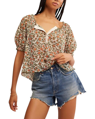 FREE PEOPLE ASTRA FLORAL PRINT TOP