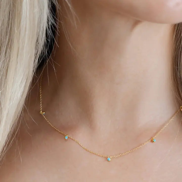 COAST + COVE TURQUISE SATELLITE NECKLACE