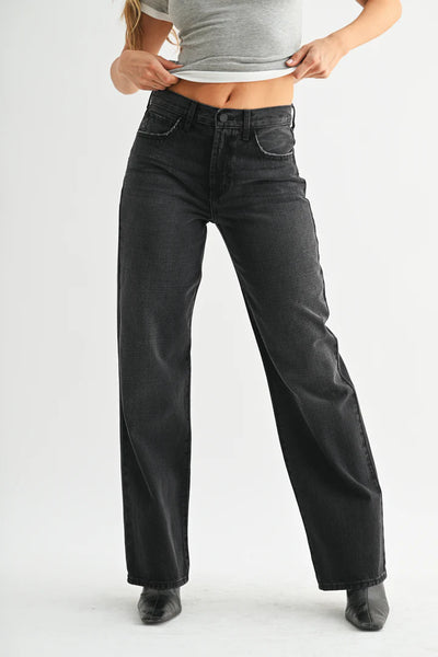 JUST BLACK DENIM RELAXED STRAIGHT