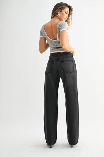 JUST BLACK DENIM RELAXED STRAIGHT