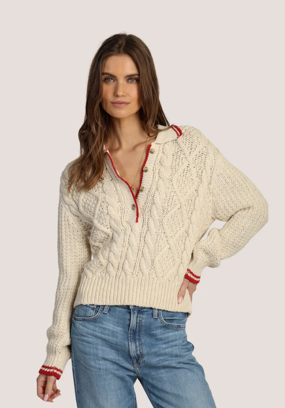 DYLAN CHARLOTTE CABLE SWEATER