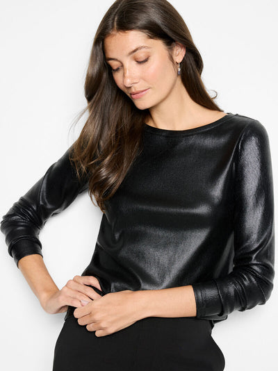 NIC + ZOE GLAZED BOAT NECK TEE