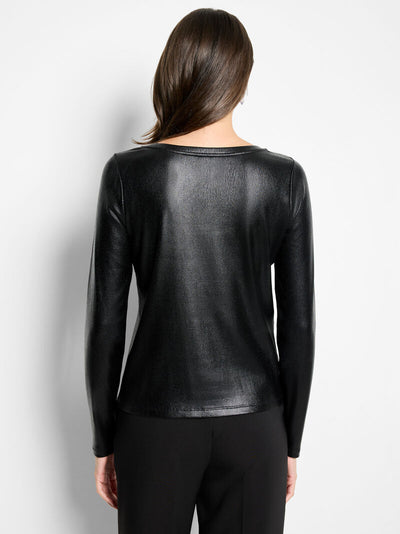 NIC + ZOE GLAZED BOAT NECK TEE
