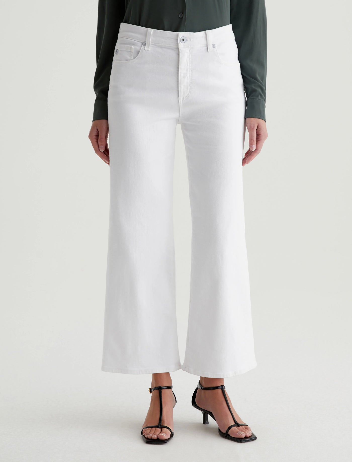 AG SAIGE WIDE LEG CROP - GALLERY WHITE